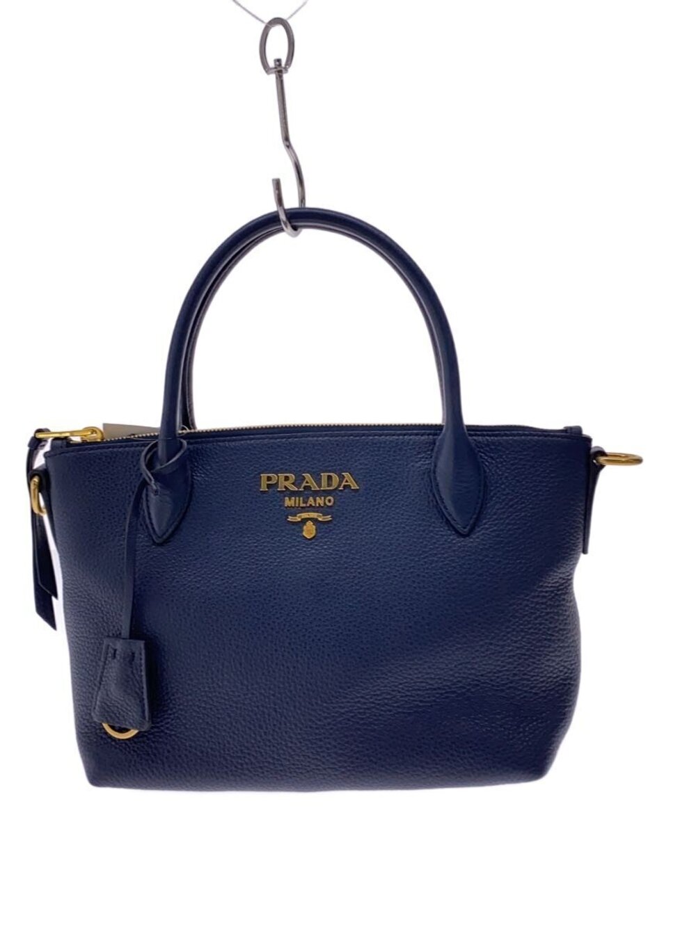 Prada Vitello Daino handbag blue grained leather